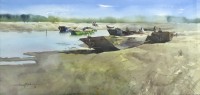 Farooq Aftab, 14 x 29 Inch, Watercolor on Paper, Seascape Painting, AC-FQB-001